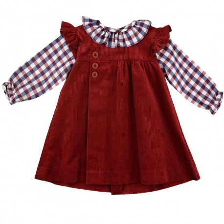 Red Corduroy Check Dress Set – Alz's Nursery