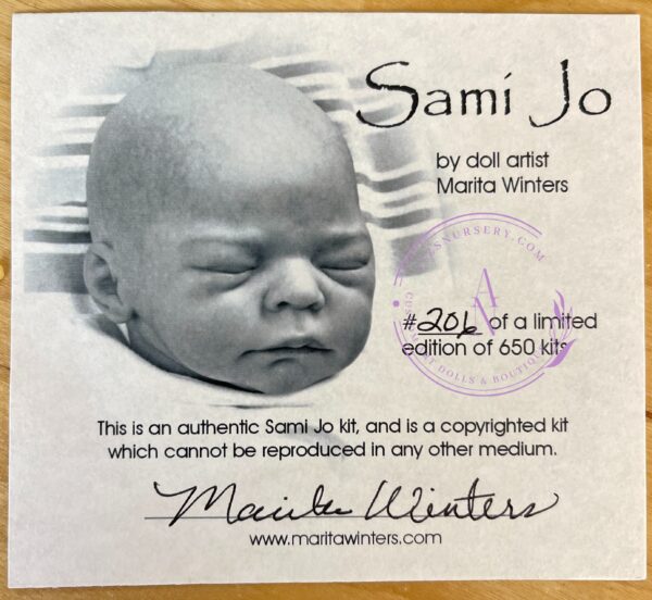 Sami Jo sculpt by Martia Winters, is a limited edition sculpt #206/650