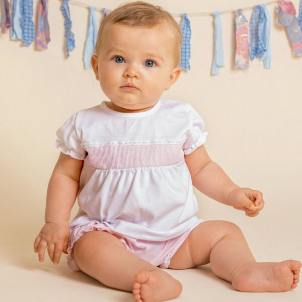 Two Toned Baby Girls Pink Jogger Set