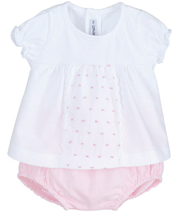 Baby Girls Pink Ruffled Jogger Set