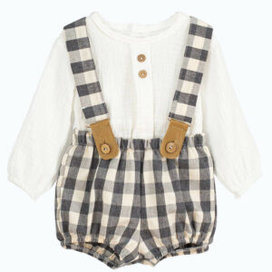 Two Piece Baby’s Checkered Polo Set