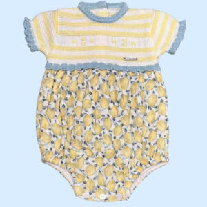 Lemon Knit Baby Romper