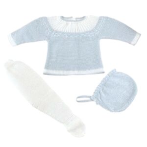 Two Toned Three Piece Knit Baby Set