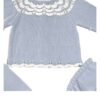 White Contrasted Scalloped Knit Baby Set