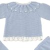 Feathered Crocheted Three Piece Knit Baby Set