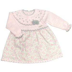 Baby Girls Pink Floral Knit Dress