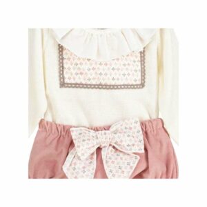 Girls Two Piece Ruffled Bow Jogger Set