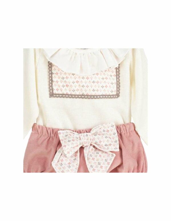 Girls Two Piece Ruffled Bow Jogger Set