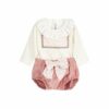 Girls Two Piece Ruffled Bow Jogger Set