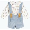 Two Piece Blue Balloon Dungaree Set