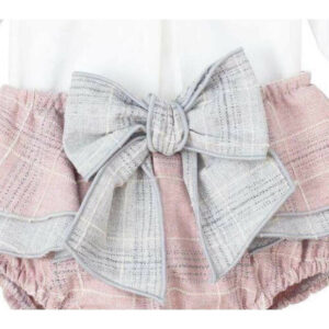 Baby Girls Lilac Checked Jogger Set