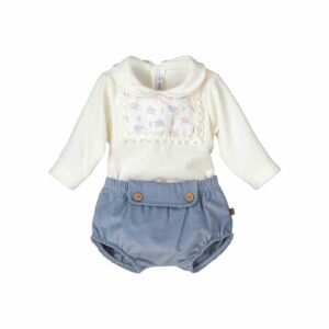 Blue Baby Two Piece Bibbed Jogger Set