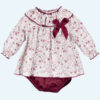 Baby Girls Two Piece Maroon Floral Dress Set