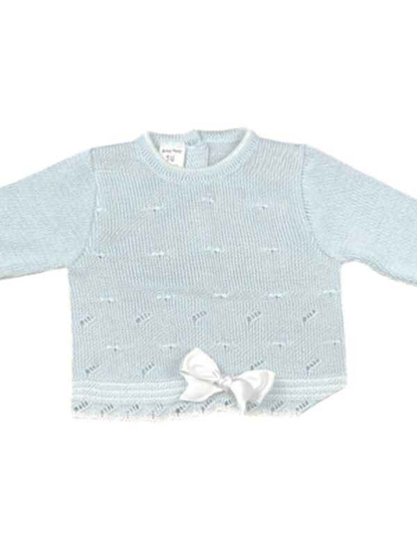 Three Piece Textured Pattern Knit Baby Set