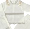 Twin Bows Three Piece Knitted Baby Set