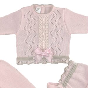 Zig Zag Three Piece Knitted Baby Set