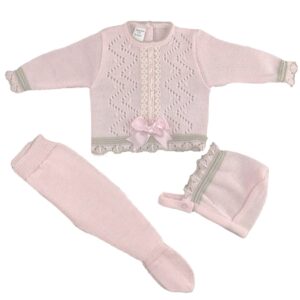 Zig Zag Three Piece Knitted Baby Set