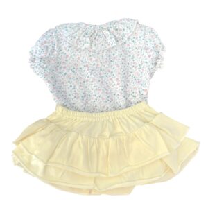 Yellow Frill Two Piece Blouse and Bloomer Set