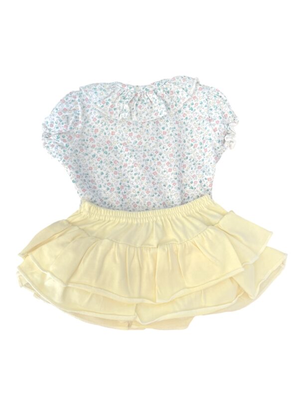 Yellow Frill Two Piece Blouse and Bloomer Set