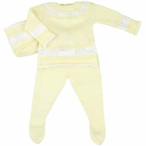 Three Piece Yellow Knit Baby Set