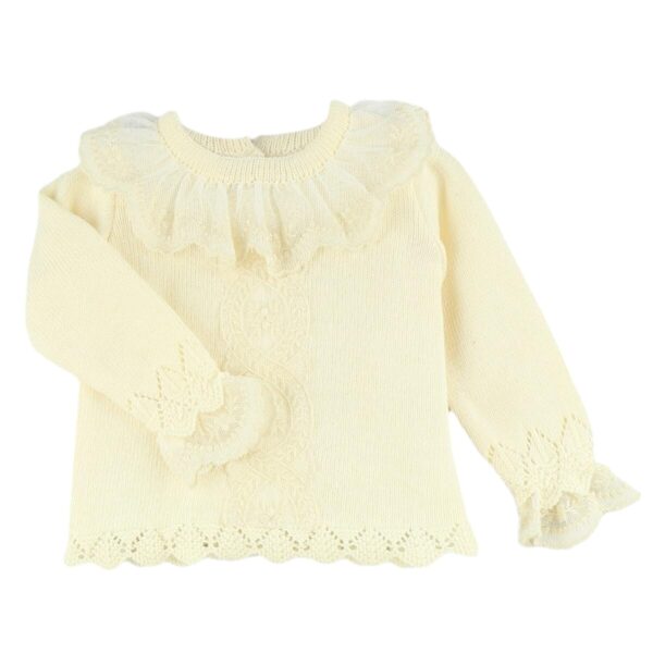 Yellow Cream Lace Knit Gaiter Set