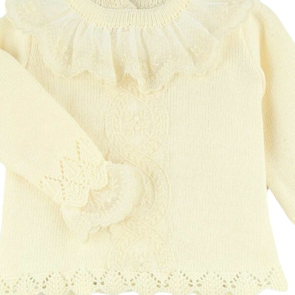 Yellow Cream Lace Knit Gaiter Set