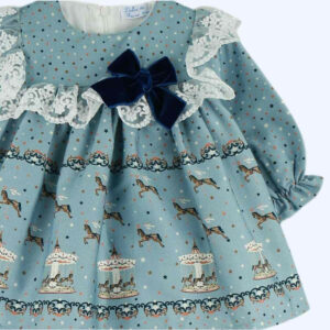 Blue Carousel Baby Dress Set