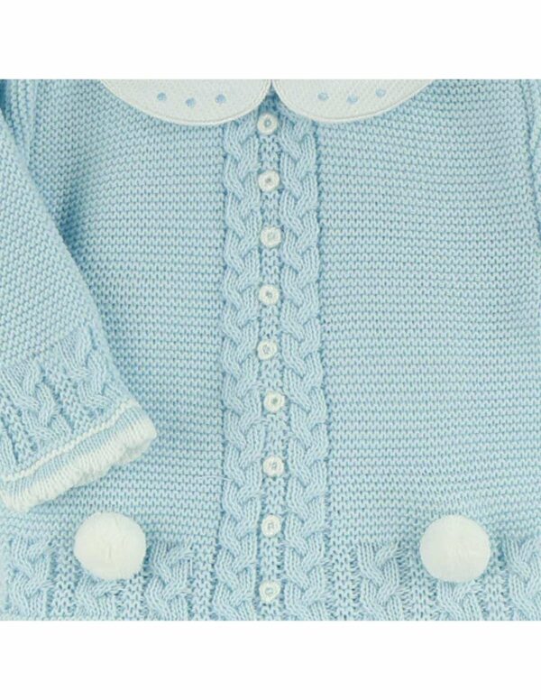 Pompons Three Piece Knit Baby Set