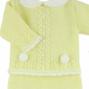 Pompons Three Piece Knit Baby Set